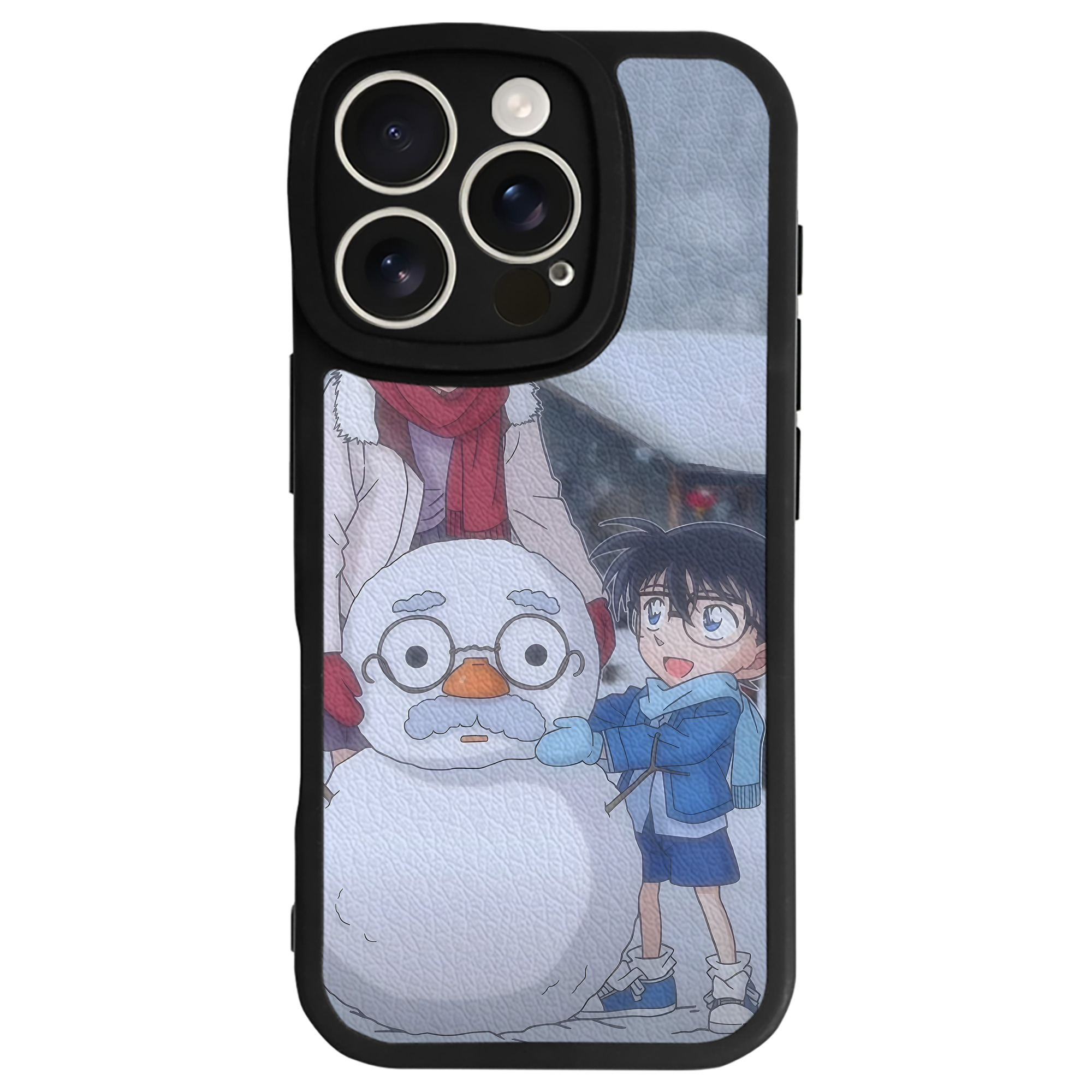 （画像用） 名探偵コナン Detective Conan 【iPhone 16シリーズ対応】シリコンスマホケース（レザー調） 材質：シリコン
